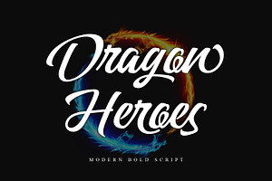 Dragon Heroes, a Script Font by Letterara