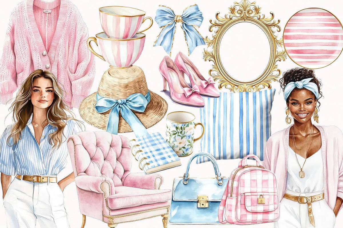 Preppy Glam, a Decorative Illustration by PeDe Designs (Photo 4 of 12)