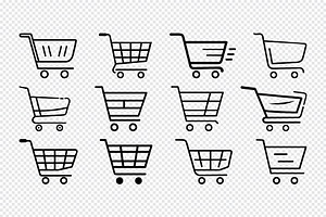 Collection of shopping cart icons, an Icon by Toufiqul