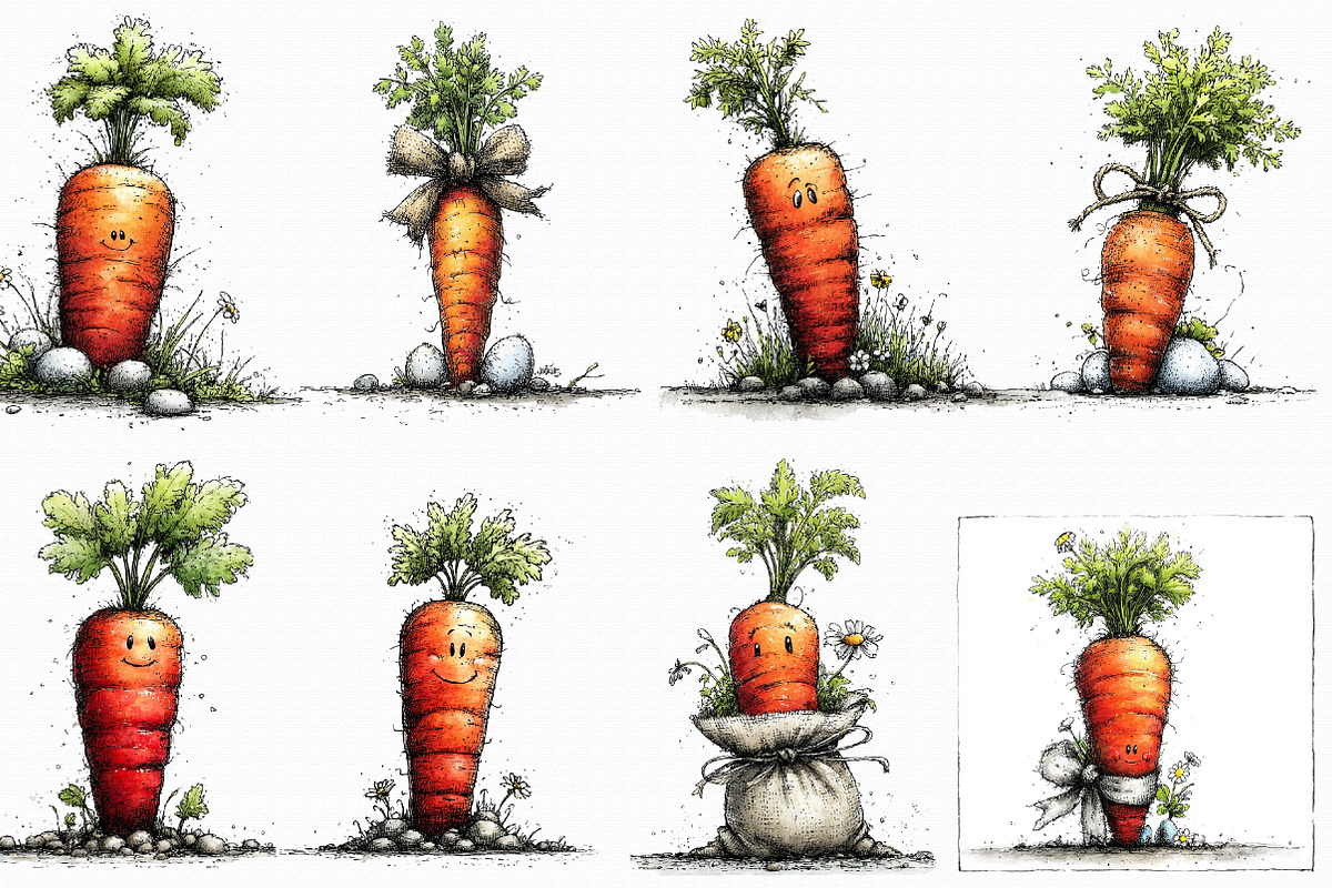 Cute Easter Carrot Clipart Png, an Illustration by Libby Wishes (Photo 6 of 6)