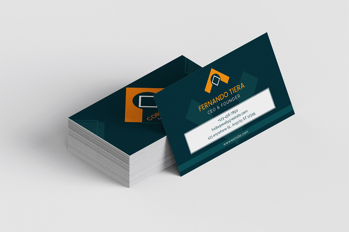 Geometric Corporate Business Card, a Business Card Template by Artnivora.Std