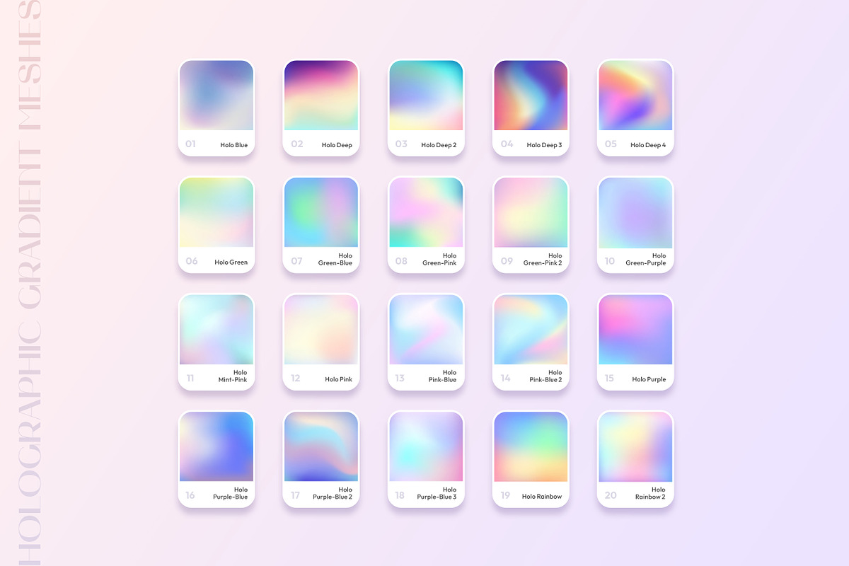 Holographic gradient meshes set 40 preview 2