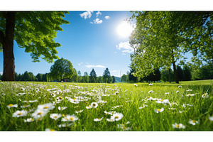 vibrant sunny lawn ai generated, a Beauty & Fashion Photo by pikepicture