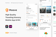 Moove - Travel Itinerary Mobile App, an UI Kit Template by Agensip Design Agency (Thumbnail 1 of 8)