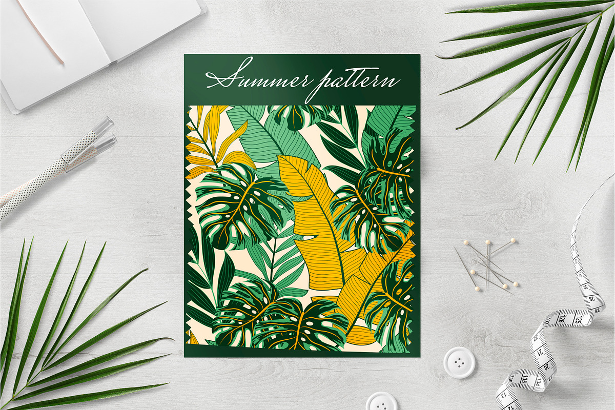 Tropical seamless patterns & leaves, a Pattern Graphic by EltaMaxArt (Photo 8 of 12)