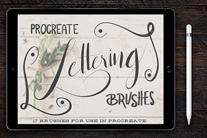 Procreate Lettering Brushes, a Brush Add-On by Zach Terrell Design