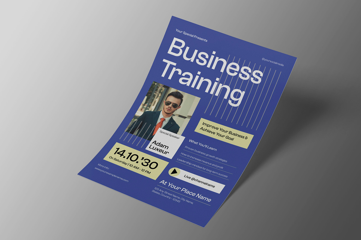 Blue Business Training Webinar Flyer, a Flyer Template by Neermana (Photo 3 of 4)