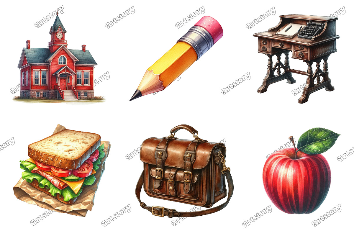 Vintage Back to School Clipart, a Graphic by designcity5 (Photo 3 of 5)
