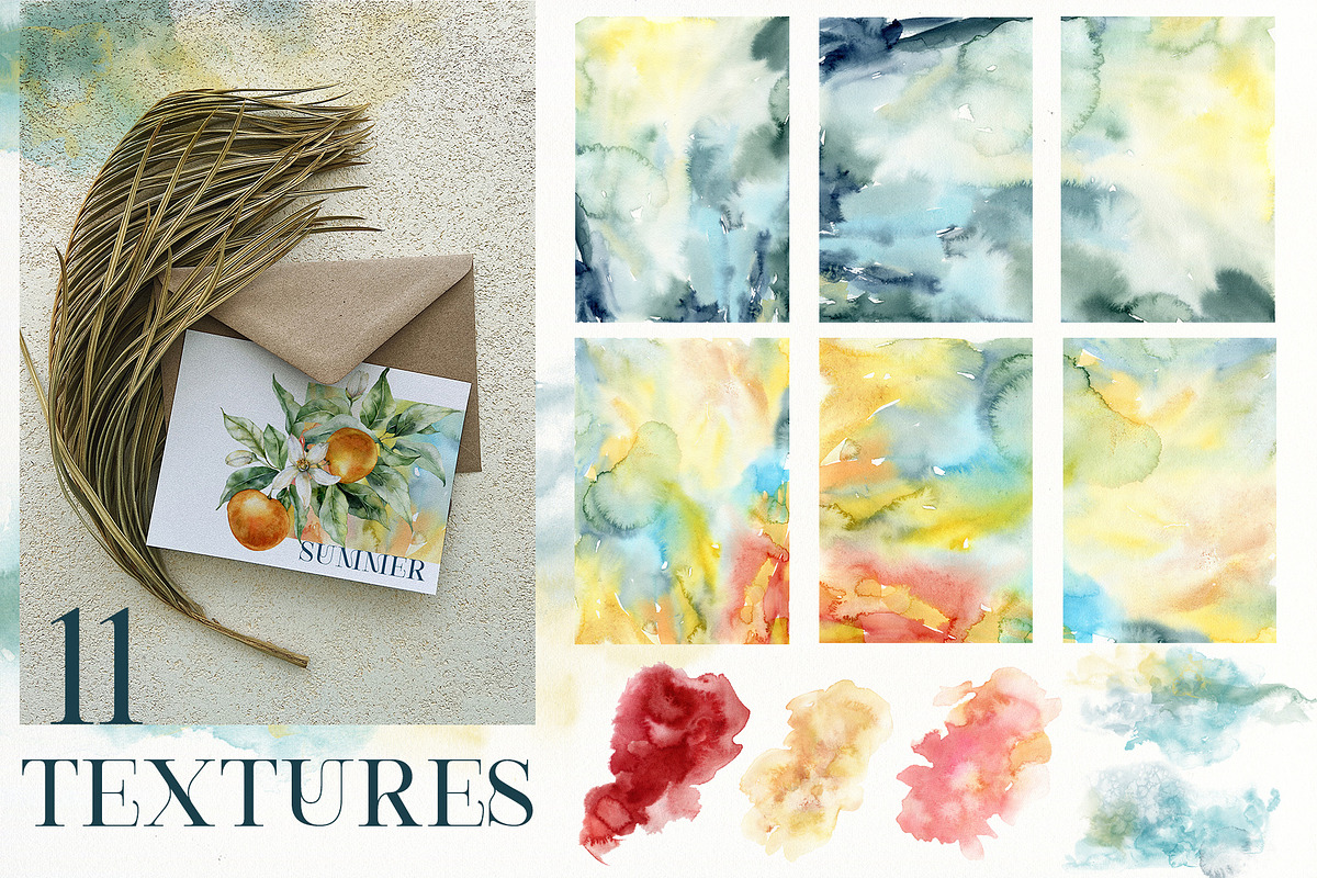 Mediterranean citrus tile watercolor, a Decorative Illustration by Yuliya Derbisheva (Photo 14 of 15)