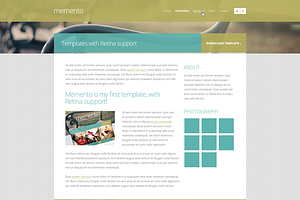 Memento Retina PSD Template