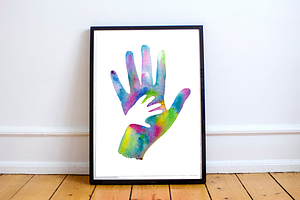 Hand in Hand  Watercolor Clip art, an Illustration by Tati Bordiu
