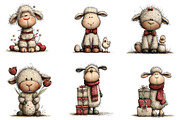 Whimsical Easter Sheep Clipart, an Illustration by CreationArt (Thumbnail 6 of 7)