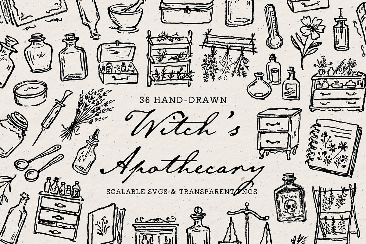 Witchy Clipart Bundle, Mystical Set, an Object Illustration by The October Creative (Photo 4 of 13)