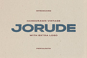 Jorude - Handdrawn Vintage, a Sans Serif Font by Fikry Alfatih (Thumbnail 1 of 8)