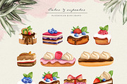 Sweet Desserts. Watercolor set, a Food Illustration by JuliaBadeeva (Thumbnail 3 of 7)
