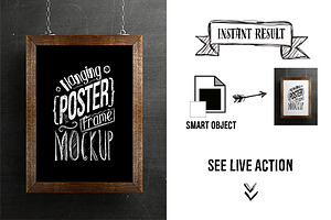 Hanging Poster Frame Mockup