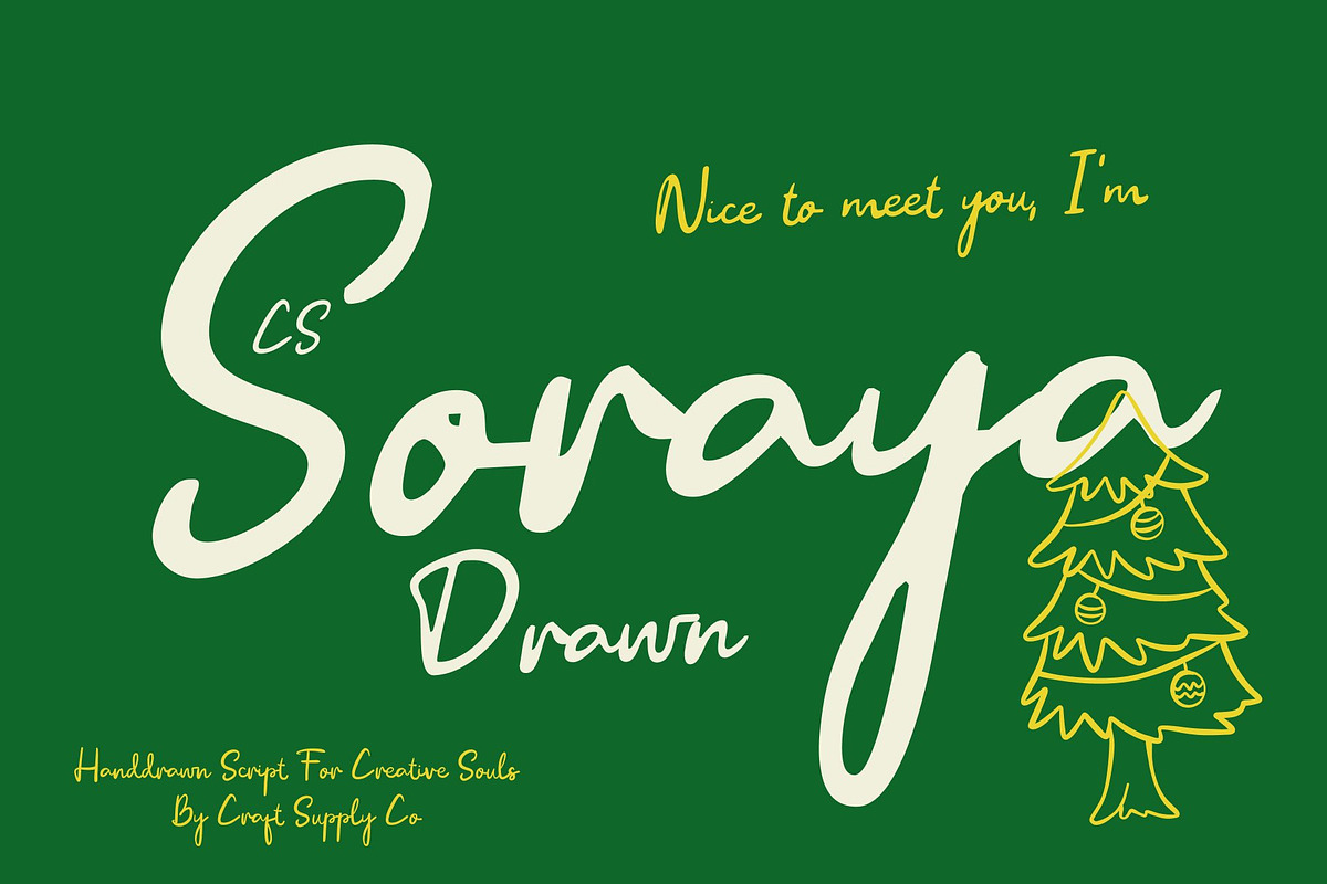 CS Soraya Drawn, a Script Font by Craft Supply Co. (Photo 1 of 8)