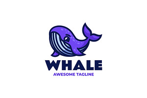 Whale Simple Mascot Logo, a Branding & Logo Template by Artnivora.Std