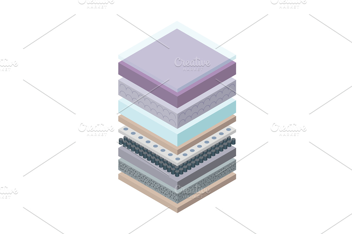 Layered orthopedic mattress icon, an Object Illustration by the8monkey