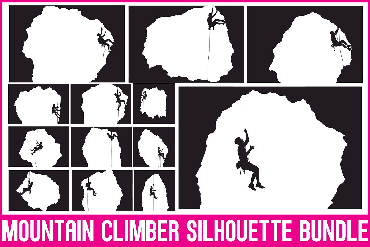 Mountain Climber Silhouette Set, an Illustration by Amazin_art (Photo 1 of 21)