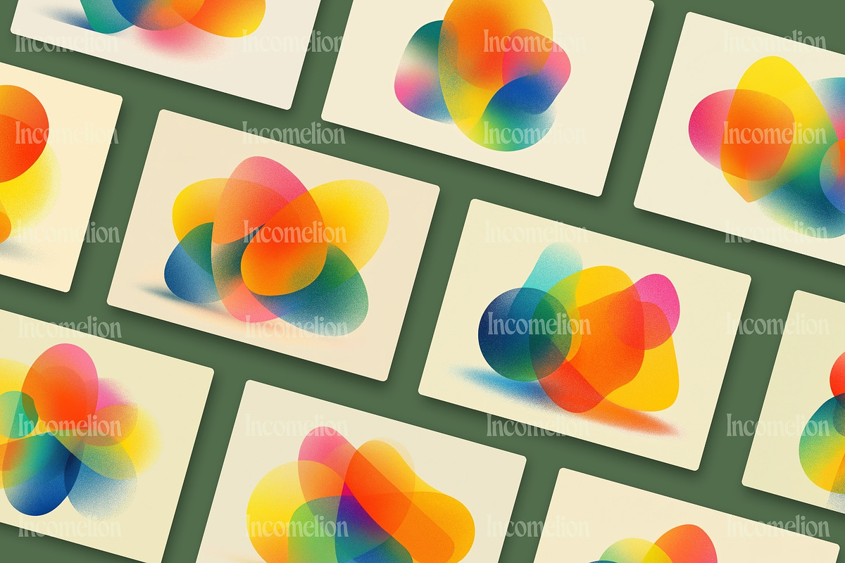 20 Liquid Sunrise Shapes Backgrounds, a Background Graphic by Incomelion (Photo 6 of 10)