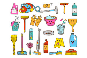 Cute clean products. Funny cleaning, an Object Illustration by Valerie Bodnar