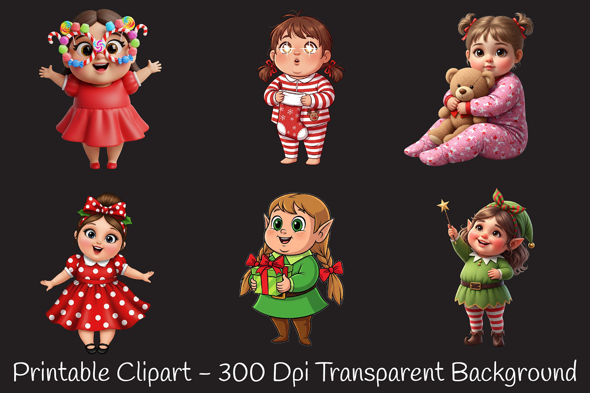 Cute Holiday Girls Funny Christmas, an Illustration by RobertsArt (Photo 5 of 7)
