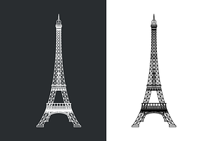 Outline Eiffel Tower Illustration