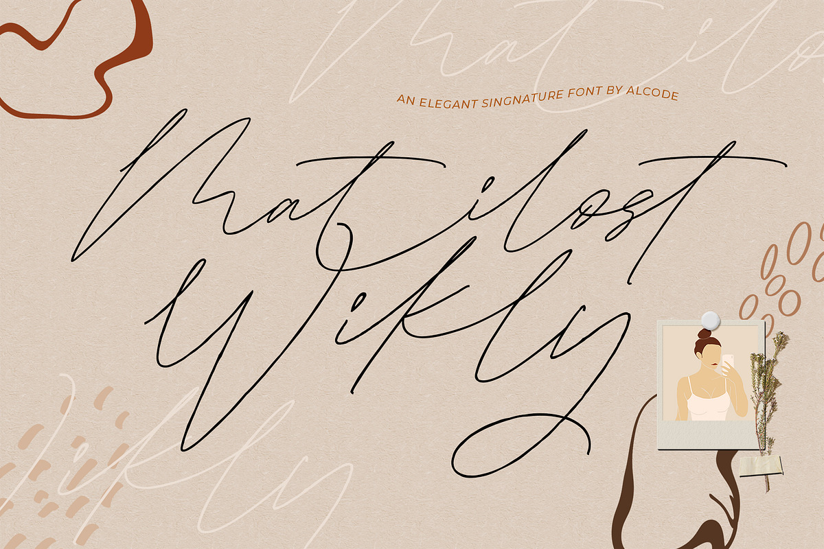 Matilost Wikly, a Script Font by Alcode (Photo 1 of 13)