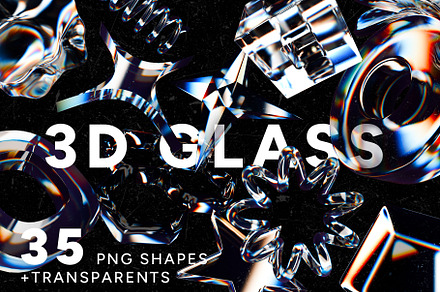 3D Glass| PNG Shape + Transparents, an Object Graphic by Imagine Storm