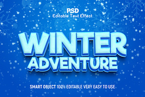 Winter Adventure 3D Editable Text