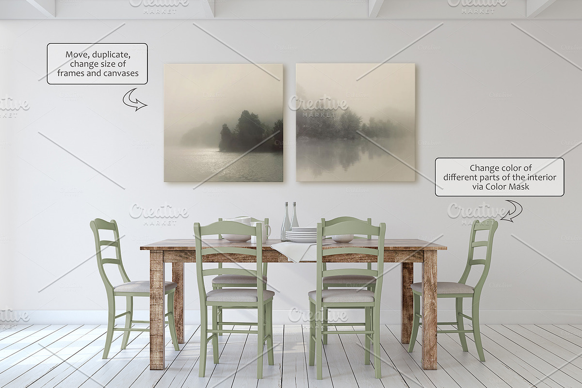FARMHOUSE STYLE Wall&Frame Mockups, a Poster Template by MyHomeMockups (Photo 7 of 12)