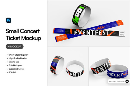 Small Concert Ticket Mockup