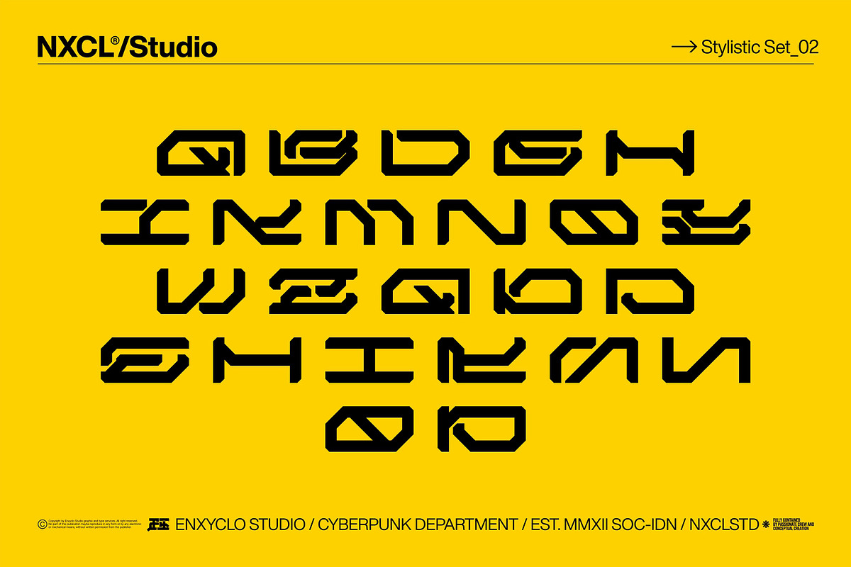 NCL GESROB - Cyberpunk Font, a Sans Serif Font by Enxyclo Studio (Photo 12 of 14)