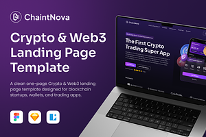 ChaintNova - Crypto Landing Page UI, a Templates & Theme by Agensip Design Agency
