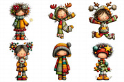 Quirky Christmas Cute Girl Clipart, an Illustration by Daily.Designs (Thumbnail 3 of 5)
