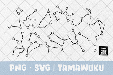 Zodiac Stars Line PNG SVG