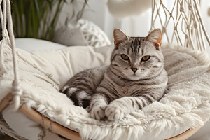 cat on a bed
