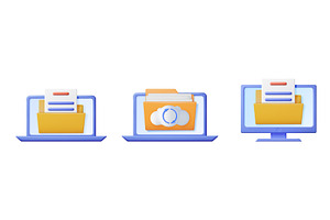 3d illustration set of data, a Technology Illustration by Abscent