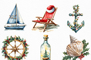 Merry Maritime Christmas Clipart, an Illustration by Craft Nest (Thumbnail 5 of 6)