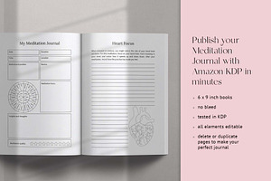 KDP Canva Meditation Journal Pages