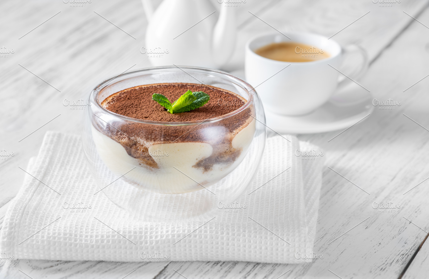 Classic Italian tiramisu, a Food & Drink Photo by Alexander Prokopenko