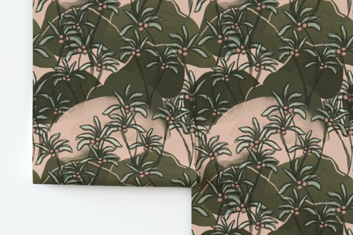 Tropical palms hills jungle pattern, a Pattern Graphic by Nocito Design (Photo 6 of 6)