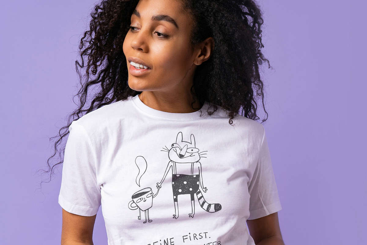 Funny Coffee Cat Doodles, an Illustration by Anastasiya Klempach (Photo 5 of 11)