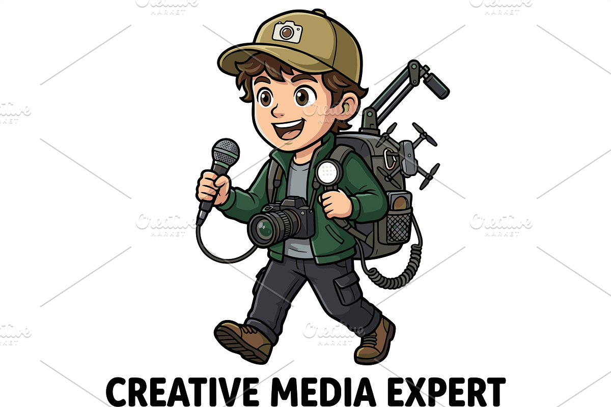 Creative Media Expert Mascot Logo, an Education Illustration by Izdihaar_Studio (Photo 2 of 3)