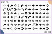 Direction Arrow Icon Symbols SVG Set, a Decorative Illustration by Gfx Expert Team (Thumbnail 1 of 3)