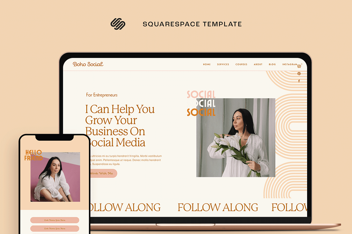 Squarespace 7.1 Template: Boho, a Websites & App Template by Kseniia_Design (Photo 1 of 9)