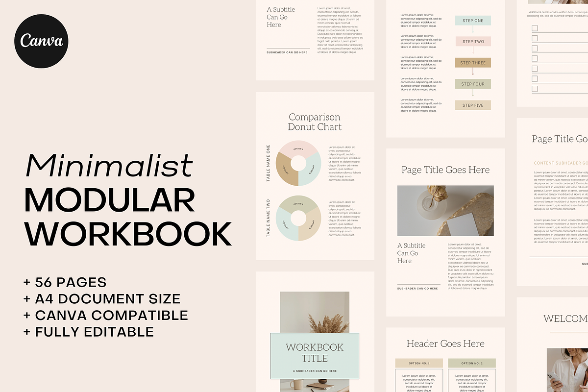 Minimalist Modular Workbook, a Marketing Template by denofdreamers (Photo 1 of 6)