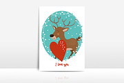 8 Valentine's Day cards with animals, a Card Template by land art (Thumbnail 4 of 9)