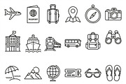 Bundle Vector Travel Outline Icons, an Outline Icon by adenpinkstore (Thumbnail 4 of 9)